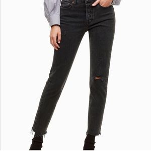 Aritzia x Levis Collaboration Vintage Inspired Washed Black Denim Size 29